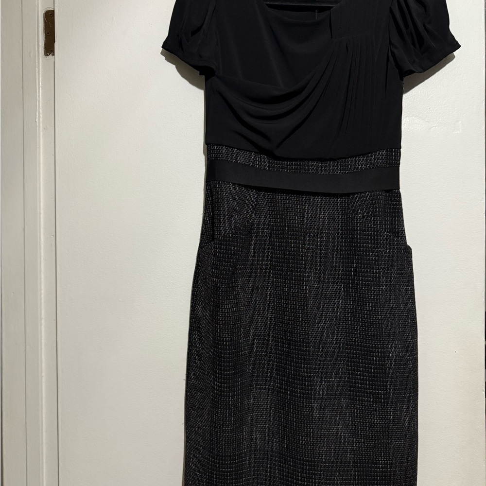 Max & Cleo Black Puff Sleeve Sheath Dress